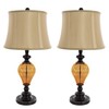 Hastings Home Table Lamps Set of 2, Amber Glass (2 LED Bulbs included) by Hastings Home 639739FGQ